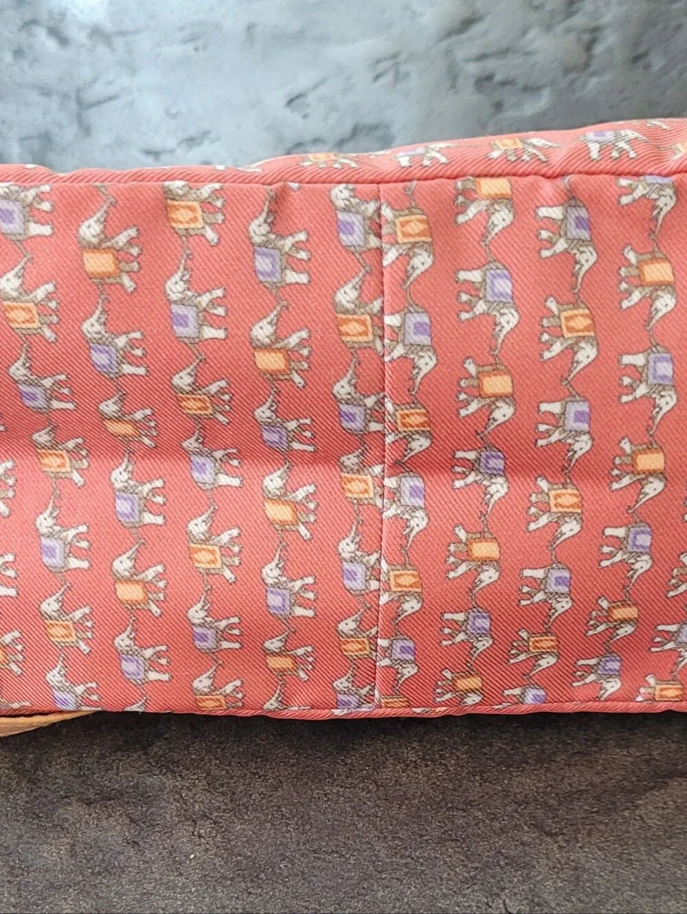 Jim Thompson Silk Elephant Print Shoulder Bag + Matching Lipstick Case